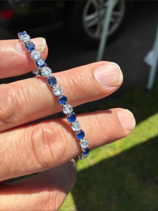 Other - Blue and White Crystal Tennis Bracelet - Women's Jewelry